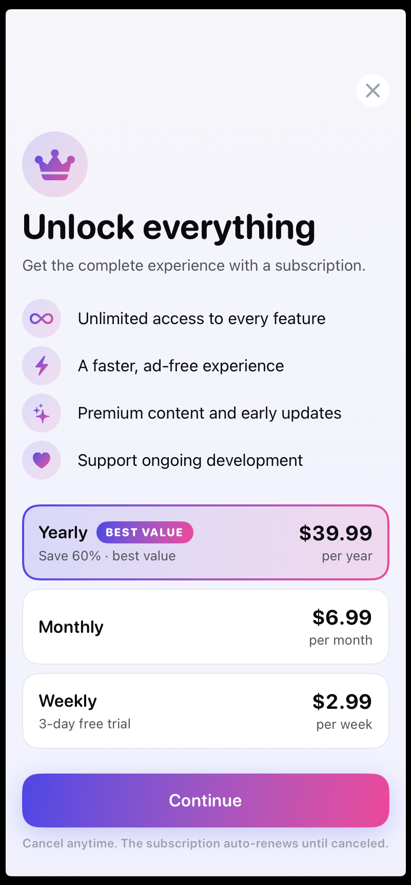 Chord Finder — paywall / subscription